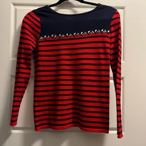 J. crew navy and red striped long sleeve - XS
